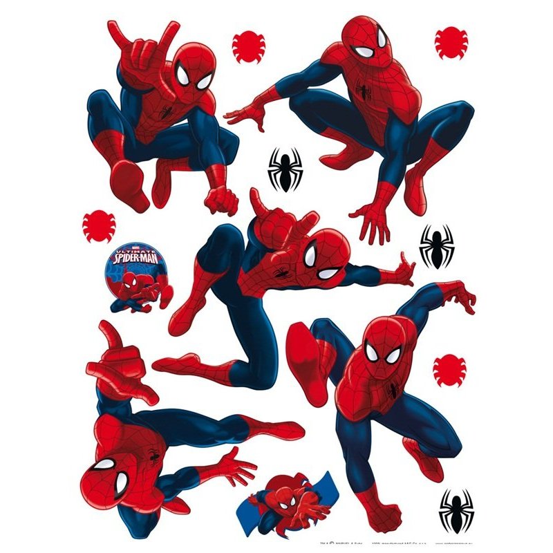 Sticker infantil Diferentes posturas de Spiderman